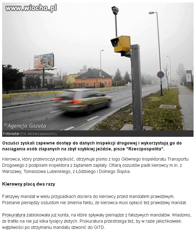 Nie tylko Policja żeruje na fotoradarach