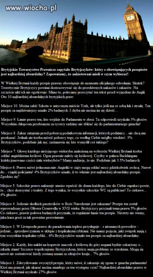 Najbardziej absurdalne przepisy prawne