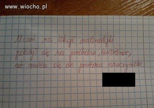 Nauczyciel poczuł się pewnie zawstydzony