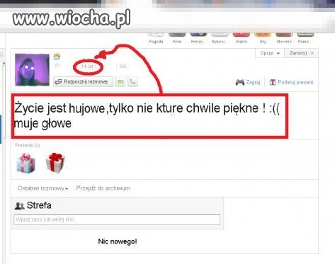 14-latka z "h**owym" życiem i ortografią.