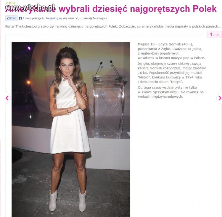 Biedna Edytka zajęła ostatnie miejsce
