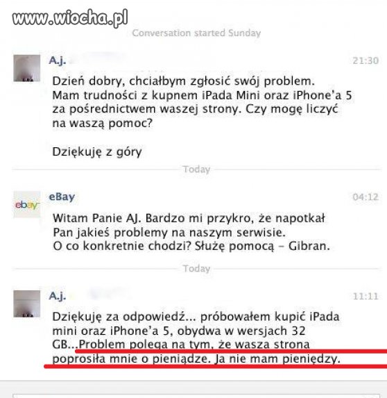 Problemy techniczne z zakupem