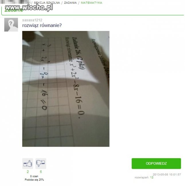 Znalezione na zapytaj Matura 2013