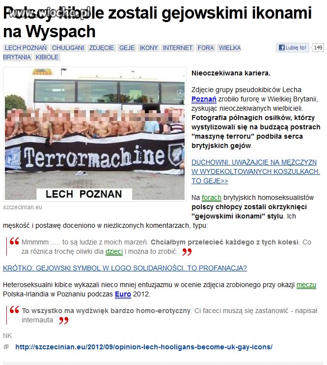 Polscy kibice gejowskimi ikonami stylu