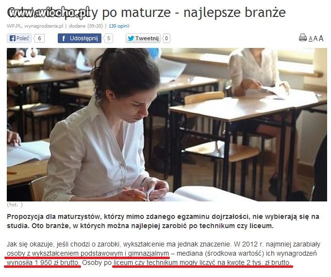 3-4 lata dłuższa nauka a 50 zł więcej JEST MOC !!!