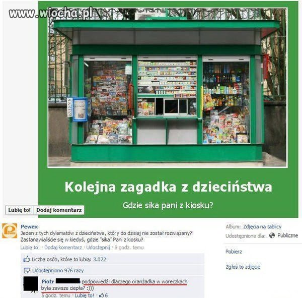 Gdzie sika pani z kiosku ?