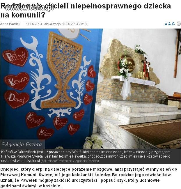 Dziecko z porażeniem zakłóciło by uroczystość...