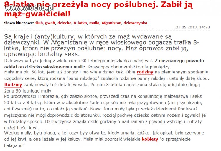 Mąż rozciął 8-latkę żeby ją zgwałcić. Nie przeżyła