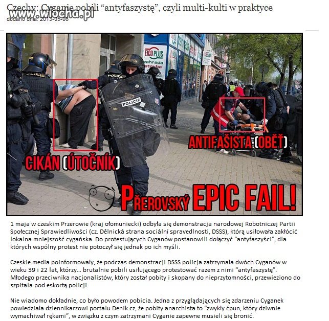 Cyganie pobili antyfaszystę