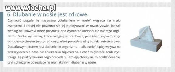 Dłubanie w nosie ...