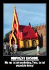 Kościół dmuchany ale taca będzie prawdziwa. 