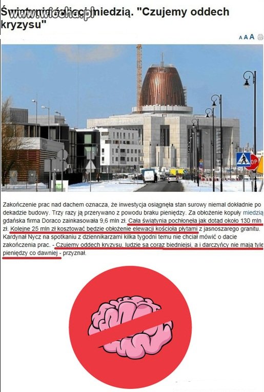 Cała świątynia pochłonęła 130mln. 