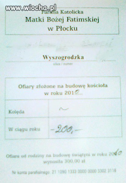 A tak z  "dobrowolnych" datków rozliczają w Płocku