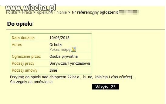 Niania dla 22latka