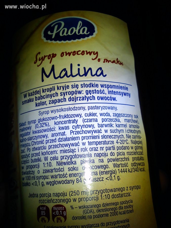 Babciny syropik  0,32% malin