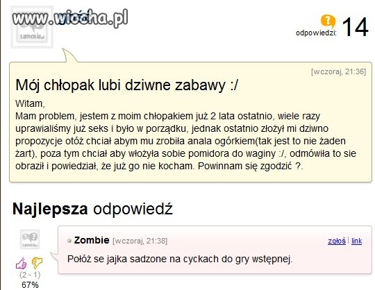 Jeszcze jakby ona chciała... Ale żeby chłopak... 