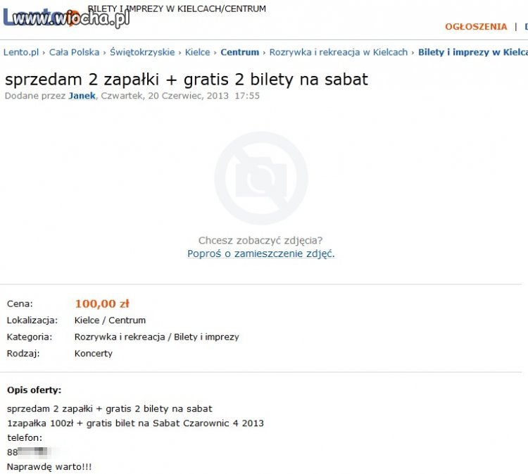 Żenująca sprawa wejściówek na Sabat Czarownic