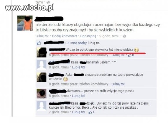 "Nie cierpie..."