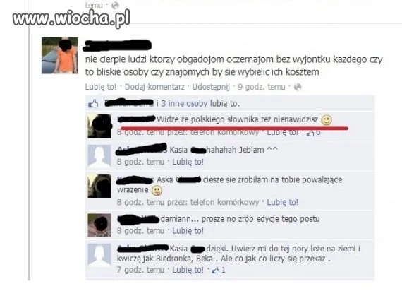 "Nie cierpie..."