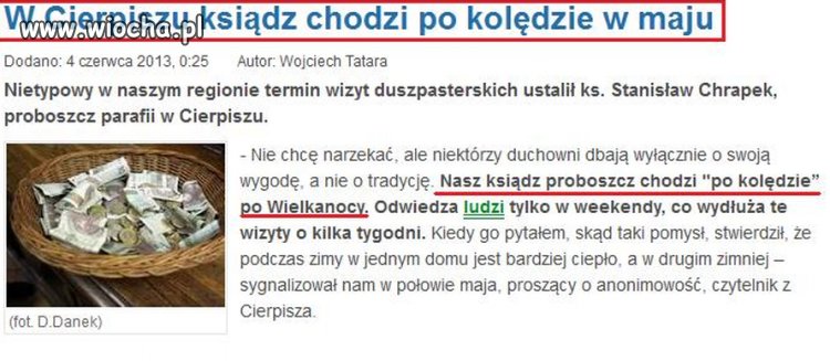 Ksiądz chodził po kolędzie w Maju...