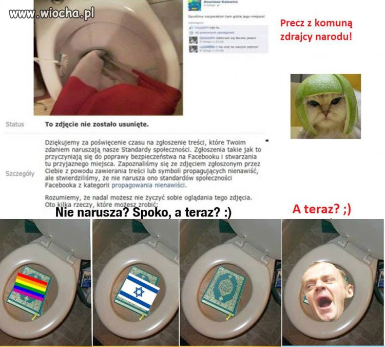Facebook nie chce usunąć profanacji Polskiej flagi