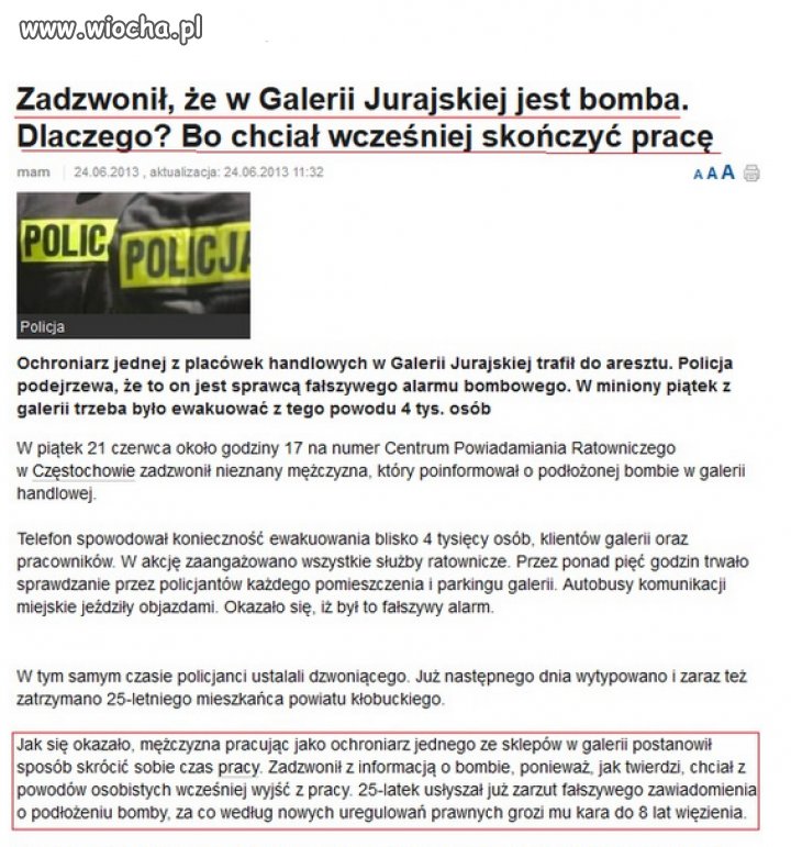 Fałszywy alarm bombowy...