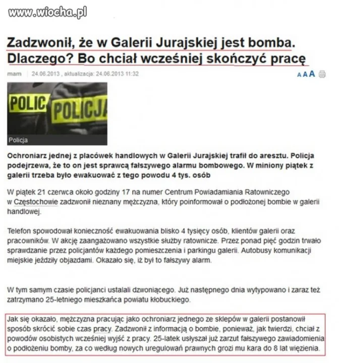 Fałszywy alarm bombowy...