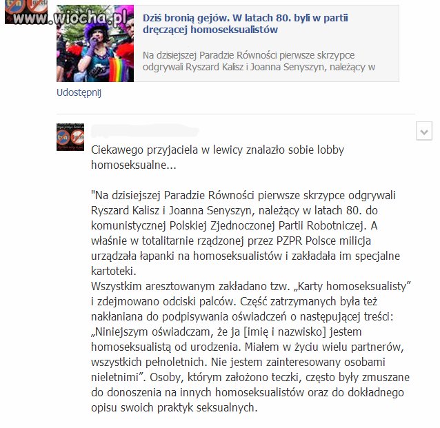 Wczoraj prześladowali homoseksualistów