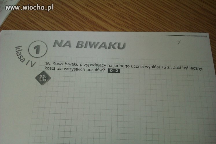 Zadanie dla czwartoklasisty