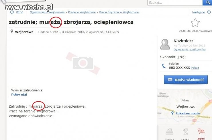 Mistrz ortografii szuka pracownika