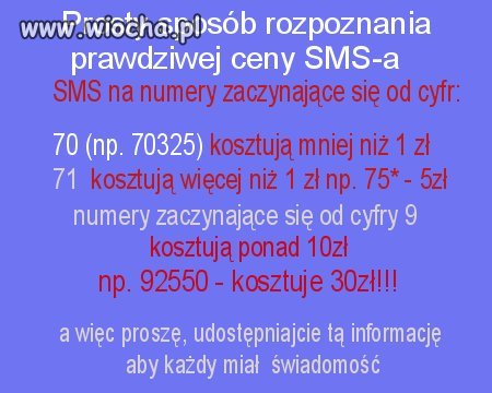Uważaj gdzie wysyłasz smsy! 