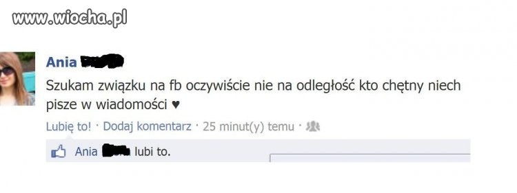 Szuka związku na FB