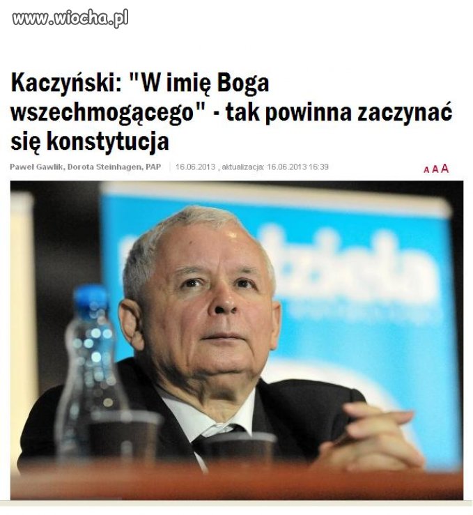 Konstytucja "w imię boga wszechmogącego"