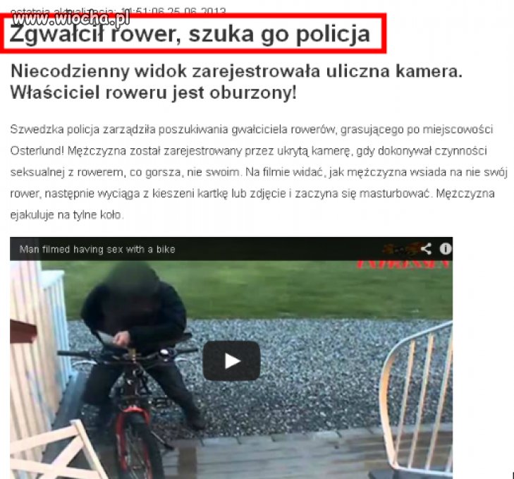 Chrońcie swoje rowery przed gwałcicielami.