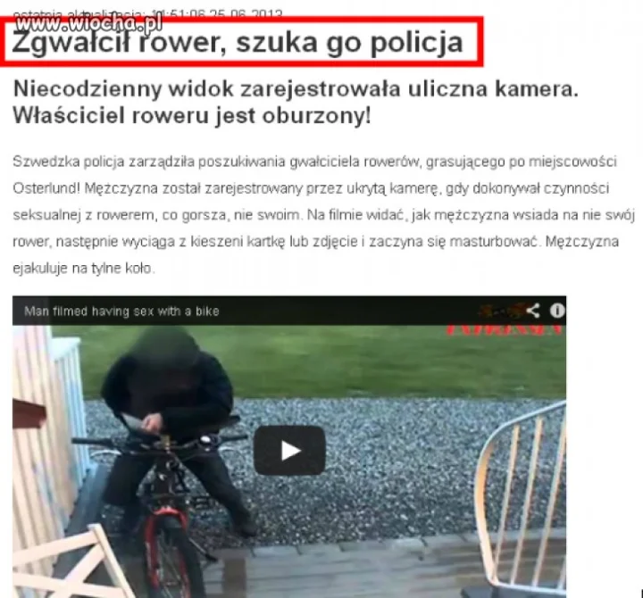 Chrońcie swoje rowery przed gwałcicielami.