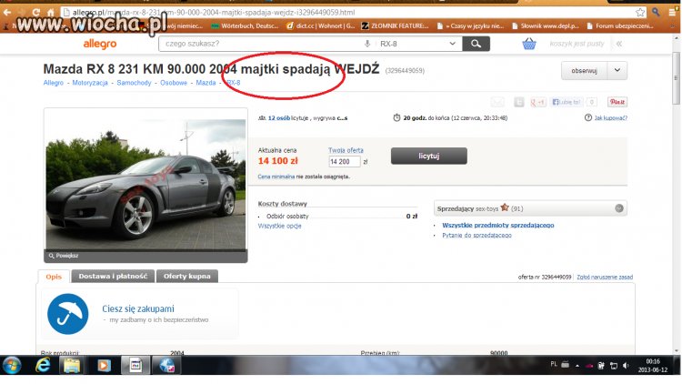 Oto jak burak reklamuje swoje auto