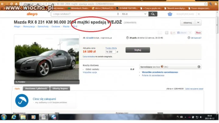 Oto jak burak reklamuje swoje auto
