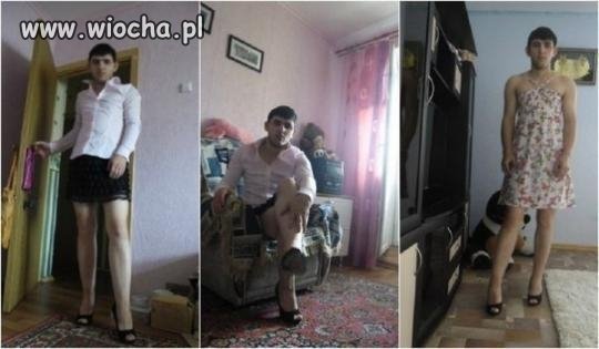 Patrząc na ciuchy to jego siostra jest szczupła