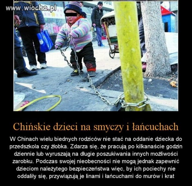Dzieci na smyczy i łańcuchach