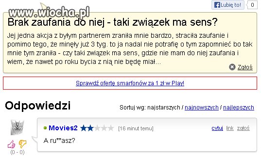 Brak zaufania do niej...