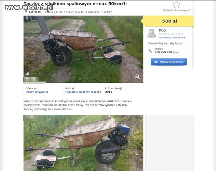 Taczke z silnikiem spalinowym...sprzedam.