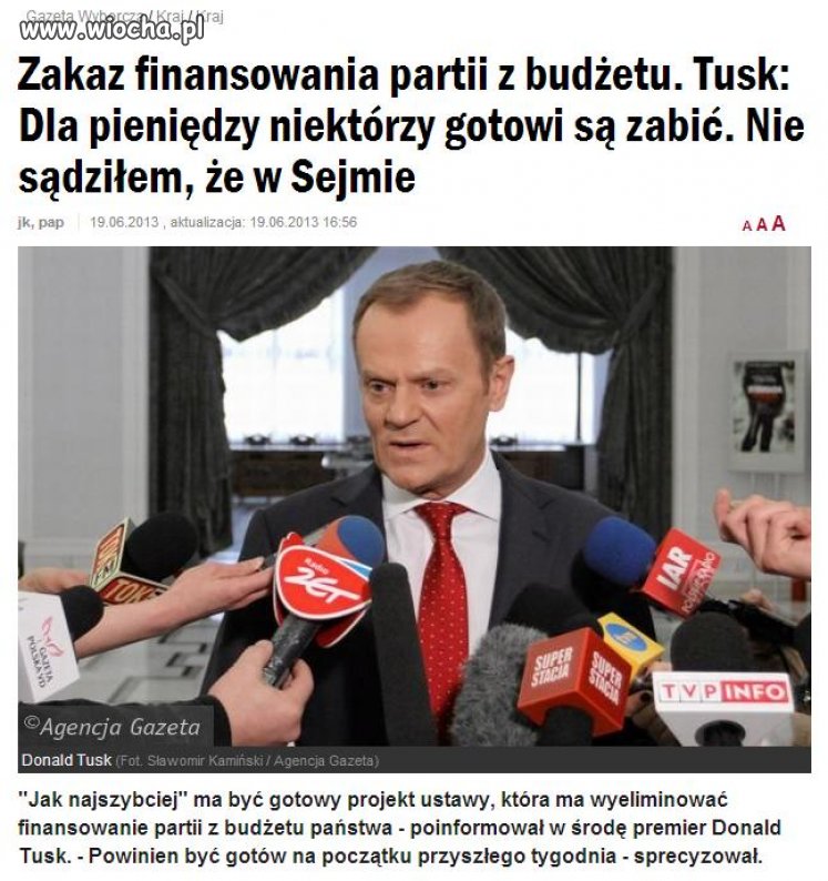 Pierwszy raz zgadzam się z Tuskiem