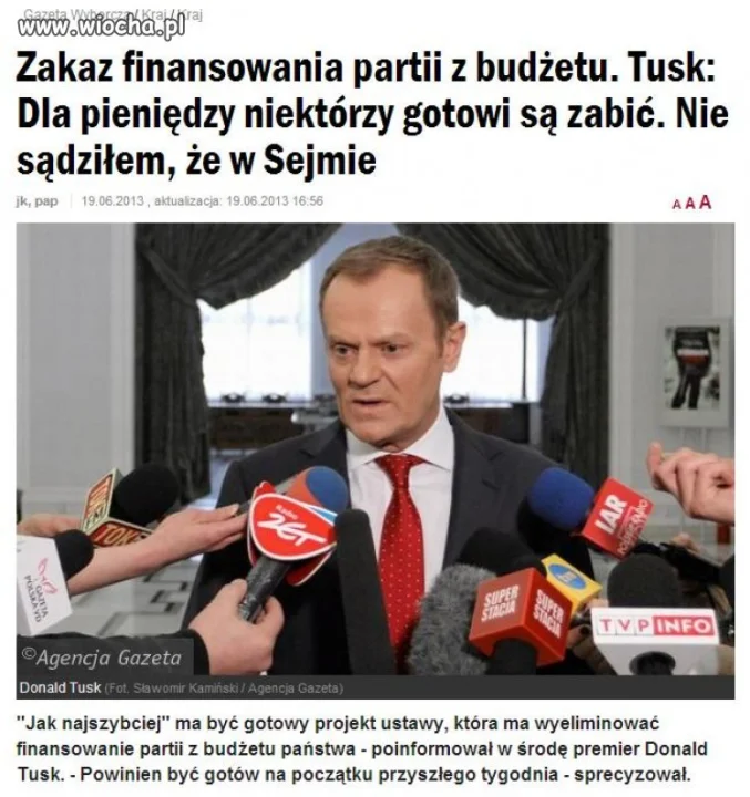 Pierwszy raz zgadzam się z Tuskiem