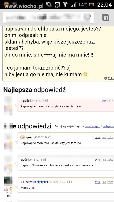 Pisanie do chłopaka