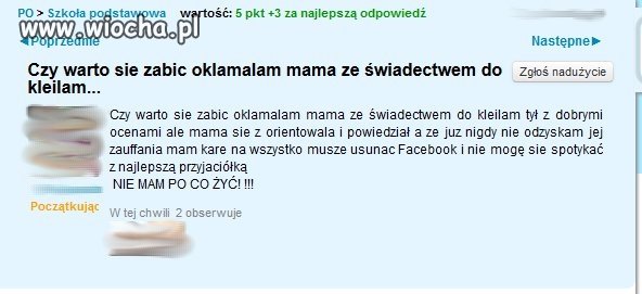 Musi skasować facebook'a, więc nie ma po co żyć...