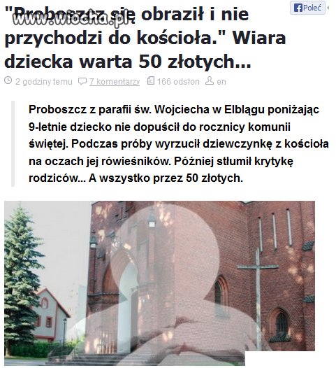 Proboszcz ponizył 9letnią dziewczynkę ..