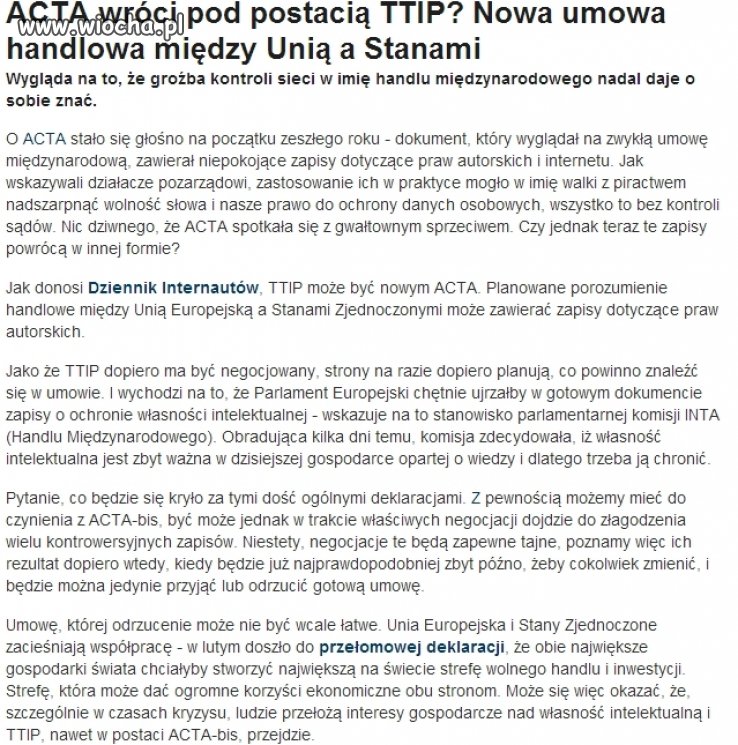 ACTA powróci?
