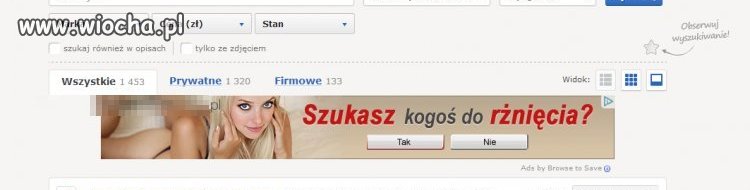 Reklama na stronie