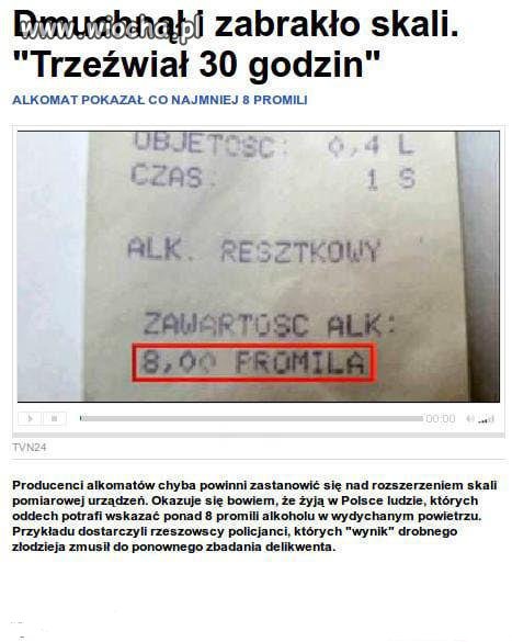 Miał ponad 8 promila...