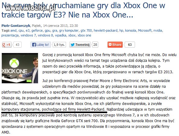 Nowy xbox one to tak naprawde PC